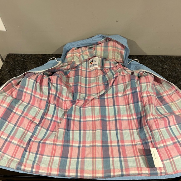 Misty Harbor Hooded Rain Coat Jacket Women's Plaid Lining Sz Small Blue Anytime - Picture 6 of 12